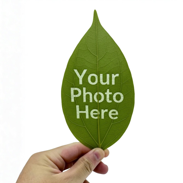 Custom Photo Leaf Art: Personalized Unframed Engraved Keepsake Leaf