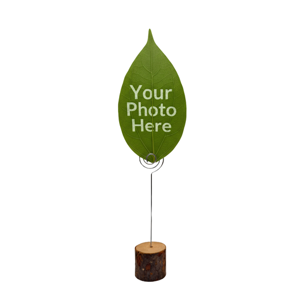 Custom Photo Leaf Art: Personalized Engraved Freestanding Wooden Display Gift